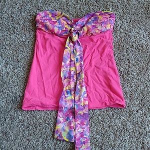 Pink tube top and ribbon